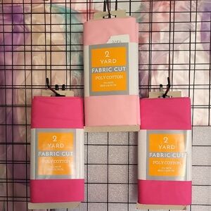 Poly Cotton Fabric Cut - Pink & Hot Pink - 2 Yard Each